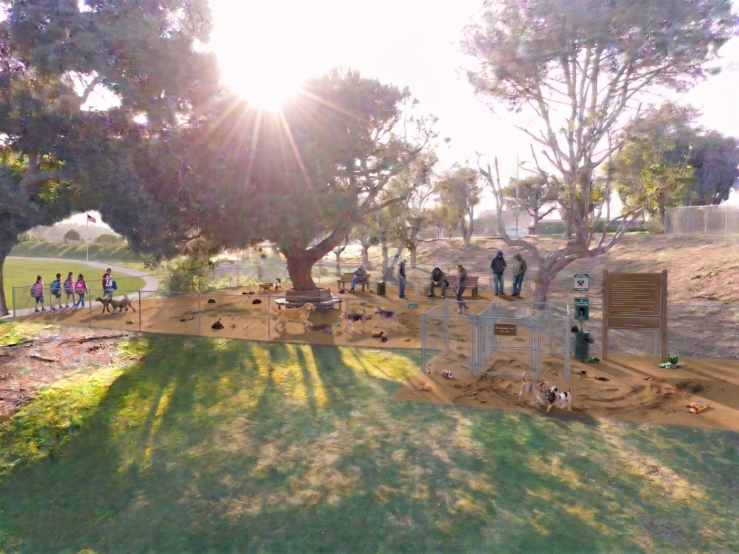 The proposed dog park design